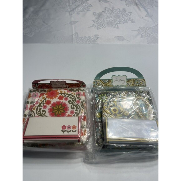 2 Vera Bradley Happy Hour Set, Napkins Coasters Place Cards Pink Green Yellow - Picture 2 of 9